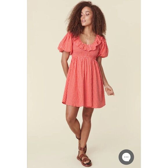 SPELL STRAWBERRY FIELDS MINI DRESS-STRAWBERRY - Picture 1 of 5